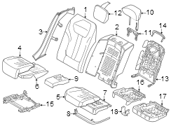 Seats & tracks. Rear seat components.