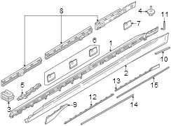 Rocker Panel Molding Bracket (Left, Rear)