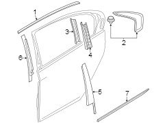 Rear door. Exterior trim.