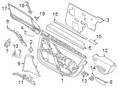 Door Interior Trim Panel (Left, Rear, Upper, Lower)