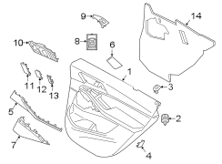 Door Interior Trim Panel Cap (Rear)