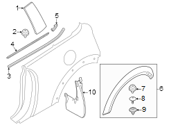 Wheel Arch Molding (Left, Rear)