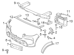 Front bumper & grille. Bumper & components.