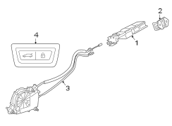 Lock. Actuator. A motor in the tailgate.