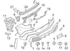 Bumper brace. Bumper guide, cente. (Rear)