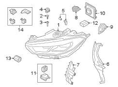 FRONT LAMPS. HEADLAMP COMPONENTS.