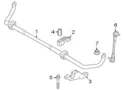 Front suspension. Stabilizer bar & components.