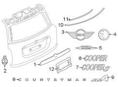 Molding retainer strip. Mount rail, trim strip, t. 