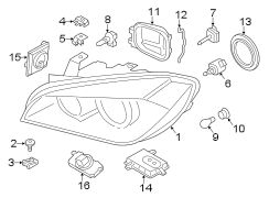 FRONT LAMPS. HEADLAMP COMPONENTS.