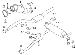 Pipe. Exhaust. (Front). Exhaust Intermediate.