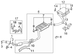 Muffler. Pipe. Exhaust. Assembly. Intermediate. (Front). Exhaust Intermediate.