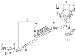 Pipe. Muffler. Exhaust. (Front). Exhaust Intermediate.