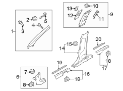 Image of Body A-Pillar Trim Panel (Front) image for your 2022 Kia Forte   