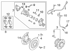 ABS Wheel Speed Sensor (Left, Rear)