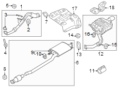 Muffler Assembly - Center. (Front). Front Muffler.