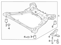 Stopper. Suspension. Insulator. Crossmember. (Front, Lower). Suspension Crossmember.