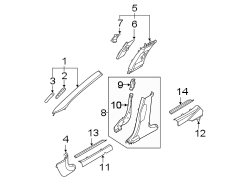 Image of Body A-Pillar Trim Panel (Front) image for your 2022 Kia Forte   