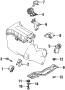 Engine Mount (Front, Lower). A part that locates and.