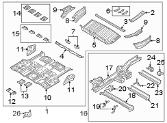 Floor Pan Crossmember Bracket (Front, Rear)