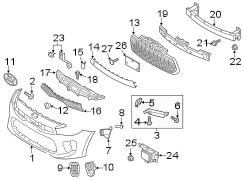 Image of Bumper Cover Bracket (Front, Upper, Lower) image for your 2022 Kia Seltos   