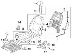 Seat Back Recliner Adjustment Mechanism Cover (Left, Front, Rear)