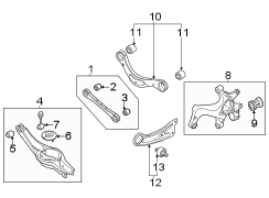 Image of Arm. Trailing. Suspension. (Left, Right, Rear, Upper). Arm connected between. image for your 2006 Hyundai Elantra   
