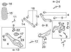 Arm. Trailing. Suspension. Control. Assembly. (Rear). Arm connected between.