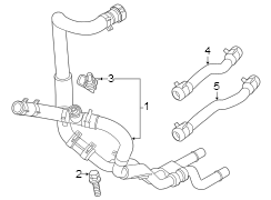 Hose. Heater. Assembly - EHRS Water. Engine Coolant. HVAC. Outlet. Hoses carries permanent.