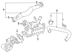 Hose. WATER. INLET. Engine Coolant. Exhaust Gas Recirculation (EGR) Cooler. Coolant Hose used for.