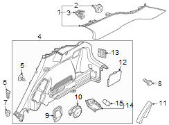 Interior Quarter Panel Trim Panel Access Cover (Left)