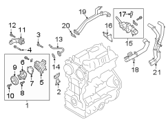 PIPE. Engine. Coolant. ASSEMBLY - HEATER. Bypass Hose. Water. Engine Coolant Bypass.