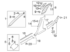 Image of Body A-Pillar Trim Panel (Front) image for your 2022 Kia Forte   