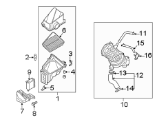 Clamp. Hose. (Upper, Lower). PCV Valve Hose Clamp.