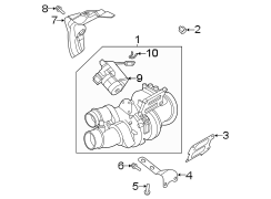 Exhaust Manifold. Turbocharger. A complete Turbocharger.