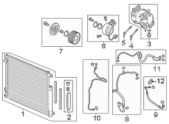 Air conditioner & heater. Compressor & lines. Condenser.