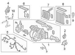 AIR CONDITIONER & HEATER. EVAPORATOR & HEATER COMPONENTS.