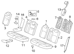 Seats & tracks. Rear seat components.