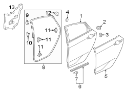 Door Water Deflector (Right, Rear, Lower)