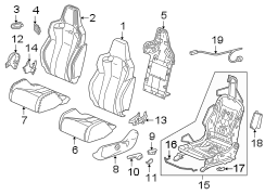 SEATS & TRACKS. DRIVER SEAT COMPONENTS.