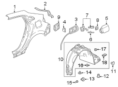 Quarter Panel Splash Shield Screw