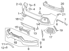 REAR BUMPER. BUMPER & COMPONENTS.