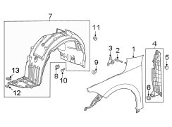 Fender Bracket (Right, Front, Rear, Upper, Lower)