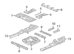 Floor Pan Crossmember Bracket (Left, Rear)