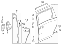 Sliding Door Weatherstrip (Left, Front)