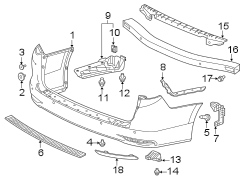 REAR BUMPER. BUMPER & COMPONENTS.