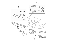 trunk lid. EXTERIOR TRIM. SPOILER.