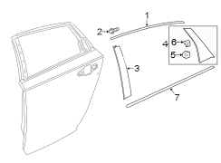 Door Belt Molding (Right, Rear, Upper)