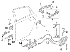 Door Lock Operating Rod (Right, Rear)