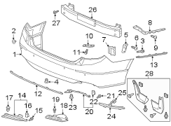 REAR BUMPER. BUMPER & COMPONENTS.