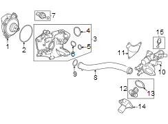 Pipe. Engine. Engine Water Pump Outlet.